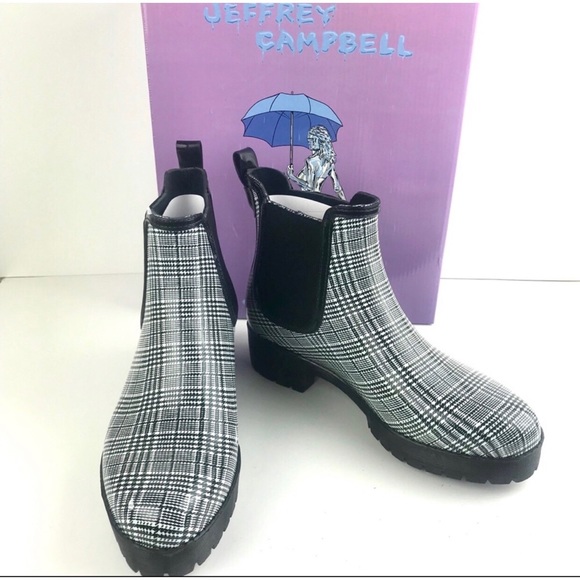 Jeffrey Campbell Shoes - Jeffrey Campbell Chelsea Plaid rain boots size 8 M